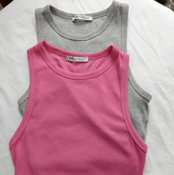 Zara Wome'sPink and Gray Sleeveless Tops Set 2 - Picture 1 of 6